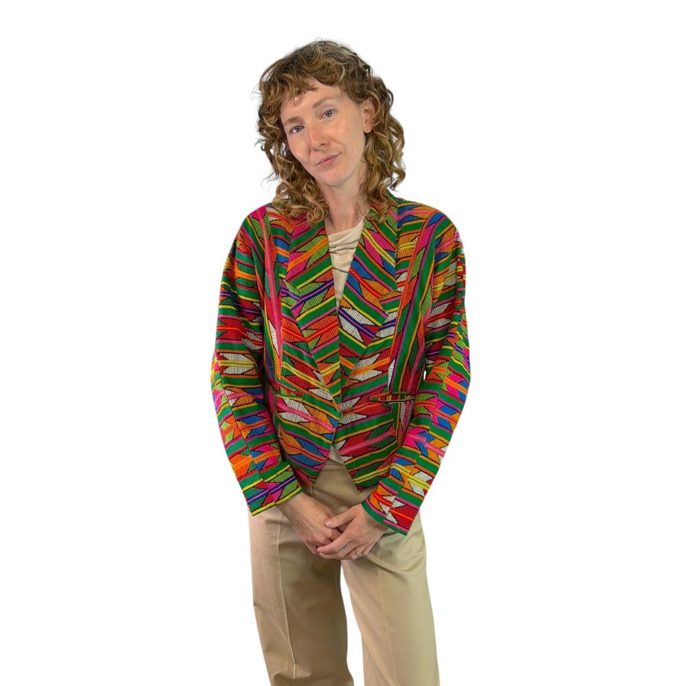 Vintage Art to Wear Guatemala 80's  Boho Blazer Handwoven by Salsa Ltd. Size M
